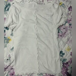 Abercrombie & Fitch White Ribbed Top